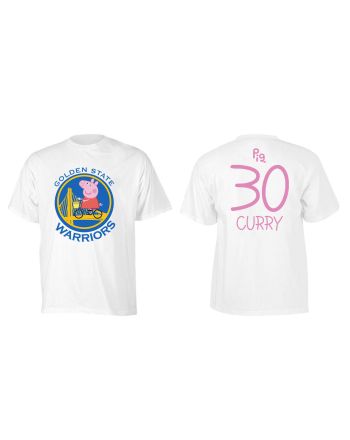 Stephen Curry 30 Golden State Warriors Pig Print T-Shirt - White