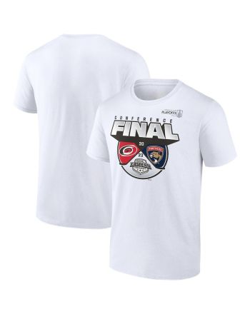 Carolina Hurricanes vs. Florida Panthers 2023 Stanley Cup Playoffs Eastern Conference Final Matchup T-Shirt - White