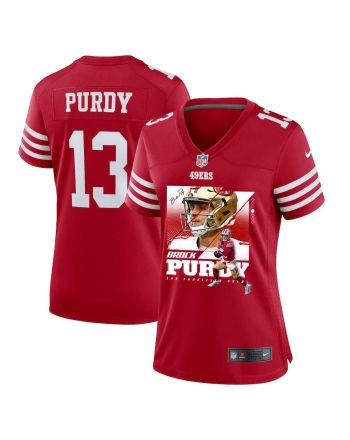 Brock Purdy 13 San Francisco 49ers Signed Glass Women Game Jersey - Scarlet
