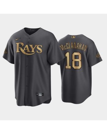 Tampa Bay Rays Shane McClanahan 18 2022-23 All-Star Game AL Charcoal Jersey