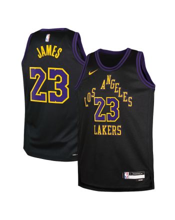 Lebron James 23 Los Angeles Lakers 2023/24 City Edition Swingman YOUTH Jersey - Black