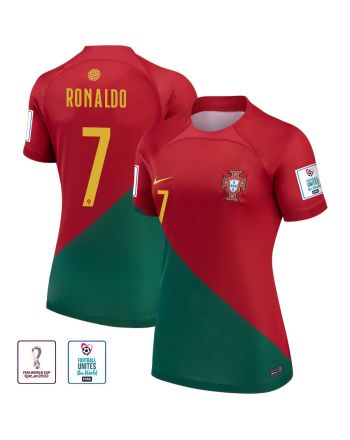 FIFA World Cup Qatar 2022 Patch Cristiano Ronaldo 7 Portugal National Team - Home Women Jersey