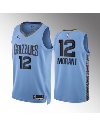 Ja Morant 12 2022-23 Memphis Grizzlies Blue Statement Edition Jersey Swingman