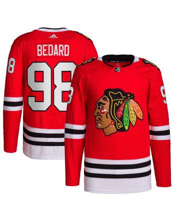 Connor Bedard 98 Chicago Blackhawks 2023 NHL Draft Home Breakaway Men Jersey - Red