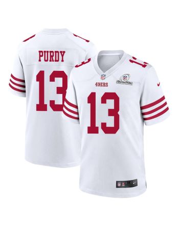Brock Purdy 13 San Francisco 49ers 2024 Divisional Patch Game Men Jersey - White