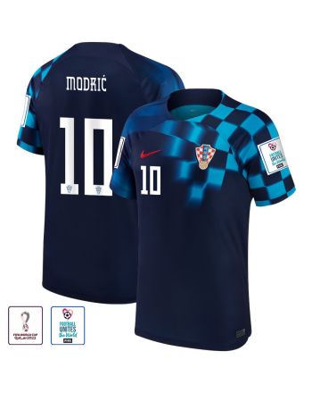FIFA World Cup Qatar 2022 Croatia National Team Luka Modrić 10 - Away Men Jersey With Patch