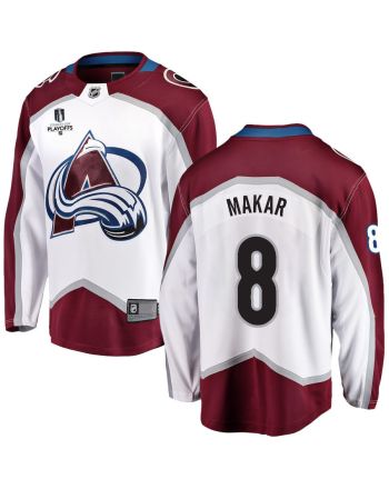 Cale Makar 8 Colorado Avalanche Stanley Cup 2023 Playoffs Patch Away Breakaway Men Jersey - White