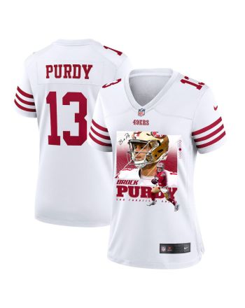 Brock Purdy 13 San Francisco 49ers Signed Glass Women Game Jersey - White