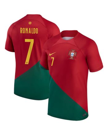 Portugal National Team 2022-23 Qatar World Cup Cristiano Ronaldo 7 Home Jersey, Youth