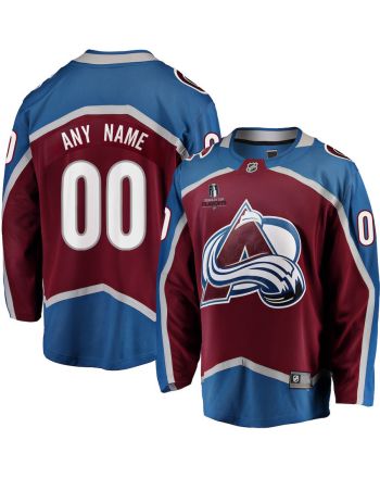 Colorado Avalanche Stanley Cup 2023 Playoffs Patch Home Breakaway Custom Men Jersey - Burgundy