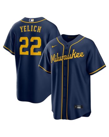 Christian Yelich 22 Milwaukee Brewers Alternate Player Jersey - Navy
