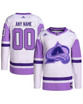 Colorado Avalanche Hockey Fights Cancer Primegreen Custom Men Jersey - White/Purple