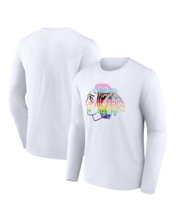 Chicago Blackhawks Team Pride Logo Long Sleeve T-Shirt - White