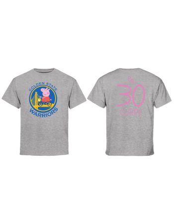 Stephen Curry 30 Golden State Warriors Pig Print T-Shirt - Gray