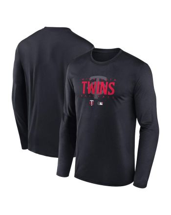 Minnesota Twins Team Logo Legend Performance Long Sleeve T-Shirt - Navy