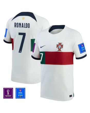 Cristiano Ronaldo 7 FIFA World Cup Qatar 2022 Patch Portugal National Team - Away Youth Jersey