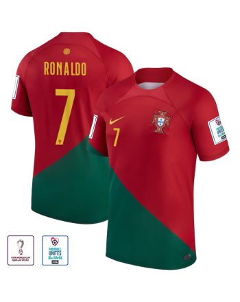Portugal National Team FIFA World Cup Qatar 2022 Patch Cristiano Ronaldo 7 - Home Men Jersey