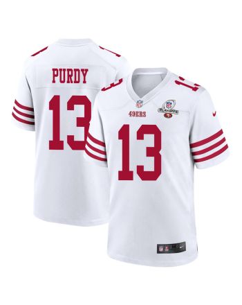 Brock Purdy 13 San Francisco 49ers 2023 Playoffs Patch Game Men Jersey - White