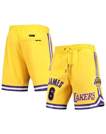 LeBron James 6 Los Angeles Lakers Yellow Team Player Shorts - Men