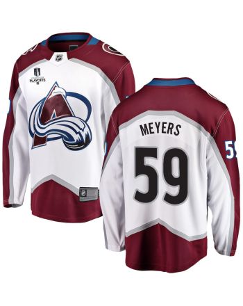 Ben Meyers 59 Colorado Avalanche Stanley Cup 2023 Playoffs Patch Away Breakaway Men Jersey - White