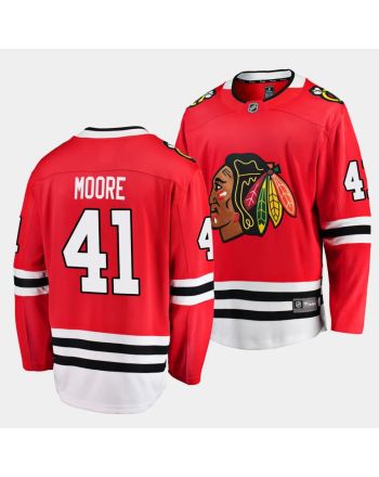 Oliver Moore #41 Chicago Blackhawks 2023 NHL Draft Home Men Jersey - Red