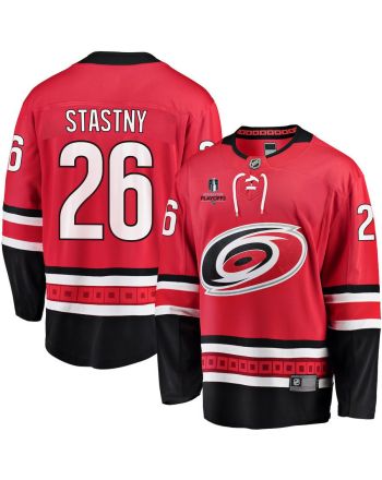 Paul Stastny 26 Carolina Hurricanes Stanley Cup 2023 Playoffs Patch Home Breakaway Men Jersey - Red