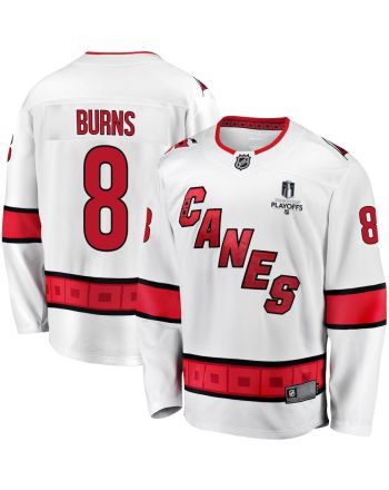 Brent Burns 8 Carolina Hurricanes Stanley Cup 2023 Playoffs Patch Away Breakaway Men Jersey - White