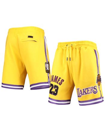 LeBron James 23 Gold Los Angeles Lakers Team Player Shorts - Men