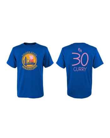 Stephen Curry 30 Golden State Warriors Pig Print T-Shirt - Blue