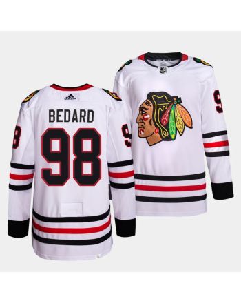 Connor Bedard #98 Chicago Blackhawks 2023 NHL Draft Away Men Jersey - White