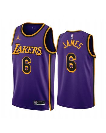 LeBron James 2022-23 Los Angeles Lakers Purple 6 Statement Edition Jersey - Men Jersey