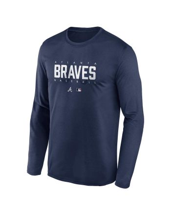 Atlanta Braves Team Logo Legend Performance Long Sleeve T-Shirt - Navy