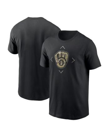 Milwaukee Brewers Camo Logo T-Shirt - Black