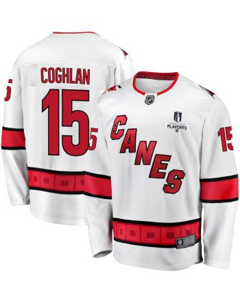 Dylan Coghlan 15 Carolina Hurricanes Stanley Cup 2023 Playoffs Patch Away Breakaway Men Jersey - White