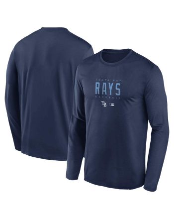 Tampa Bay Rays Team Logo Legend Performance Long Sleeve T-Shirt - Navy