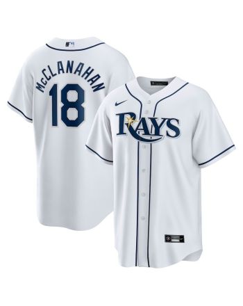 Shane McClanahan 18 Tampa Bay Rays Home Team Men Jersey - White