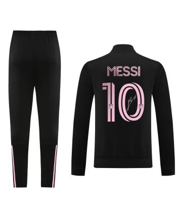 Lionel Messi 10 Singed Inter Miami FC 2023/24 Training Anthem Jacket Tracksuit - Black
