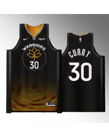 Golden State Warriors 30 Stephen Curry Black Jersey 2022-23 City Edition