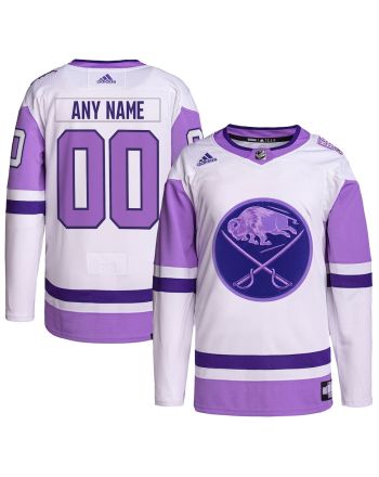 Buffalo Sabres Hockey Fights Cancer Primegreen Custom Men Jersey - White/Purple