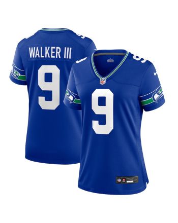 Kenneth Walker III 9 Seattle Seahawks Women's Throwback Player Game Jersey - Royal