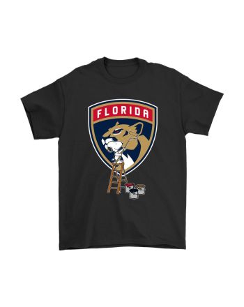 Snoopy Paints The Florida Panthers Logo T-Shirt - Black