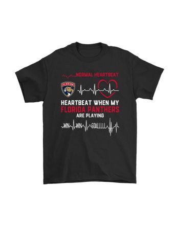 My Heartbeat When My Florida Panthers Are Playing Ice Hockey T-Shirt - Black