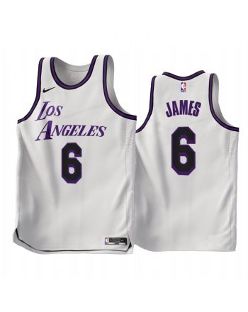 2022-23 Los Angeles Lakers LeBron James 6 White City Edition Jersey - Men Jersey