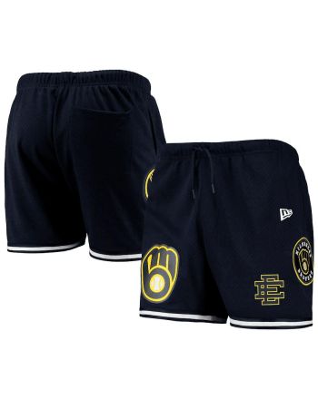 Milwaukee Brewers Team Standard Logo Mesh Shorts - Navy