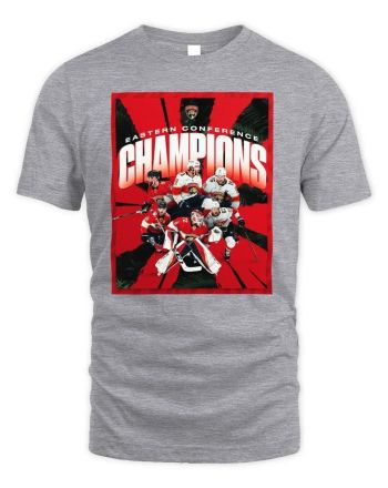 Florida Panthers 2023 Eastern Conference Champions Team T-Shirt - Gray