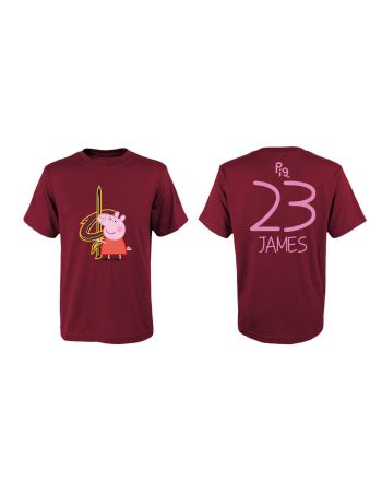 LeBron James 23 Cleveland Cavaliers Pig Print T-Shirt - Red