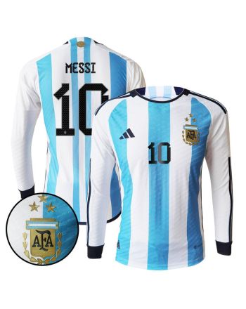 Lionel Messi 10 Argentina 2022-23 Men Home Long Sleeve Jersey National Team