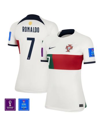 Portugal National Team FIFA World Cup Qatar 2022 Patch Cristiano Ronaldo 7 - Away Women Jersey
