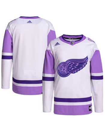 Detroit Red Wings Hockey Fights Cancer Primegreen Men Jersey - White/Purple