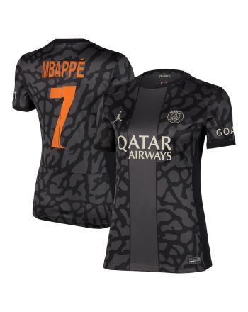Kylian Mbappé 7 Paris Saint-Germain x Jordan Champions League 2023/24 Third Women Jersey - Anthracite